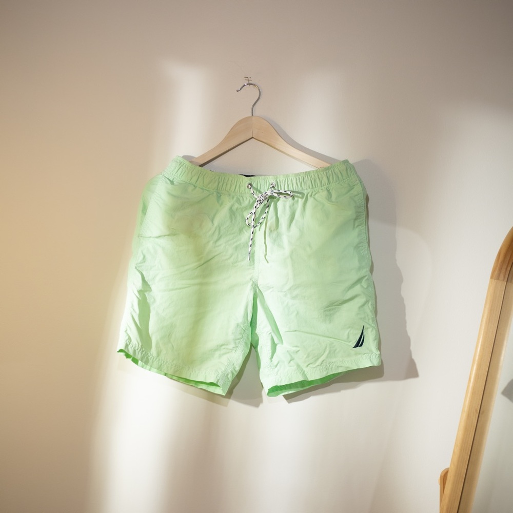 Nautica Swim Trunks in Green. Size S.